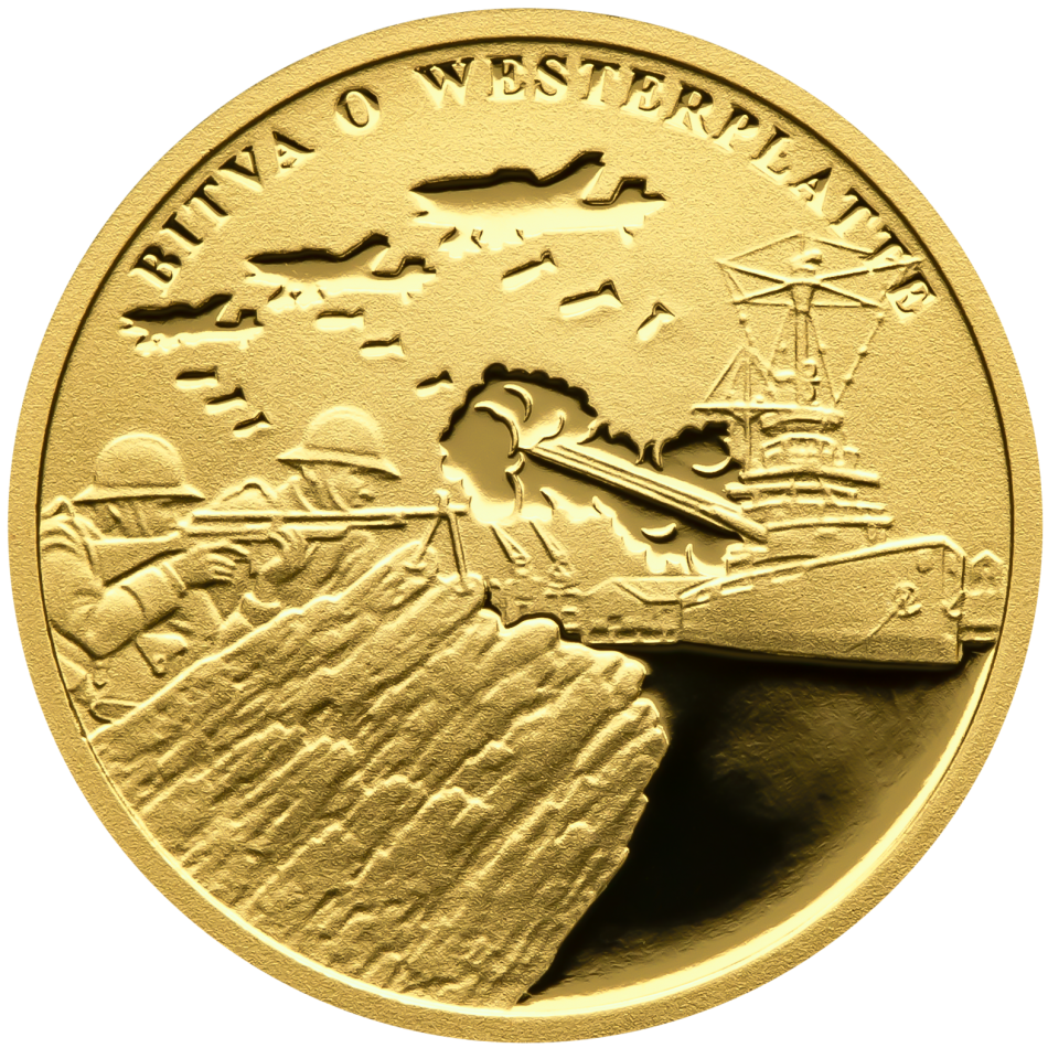 Zlatá mince Válečný rok 1939 - Bitva o Westerplatte 2021 proof.