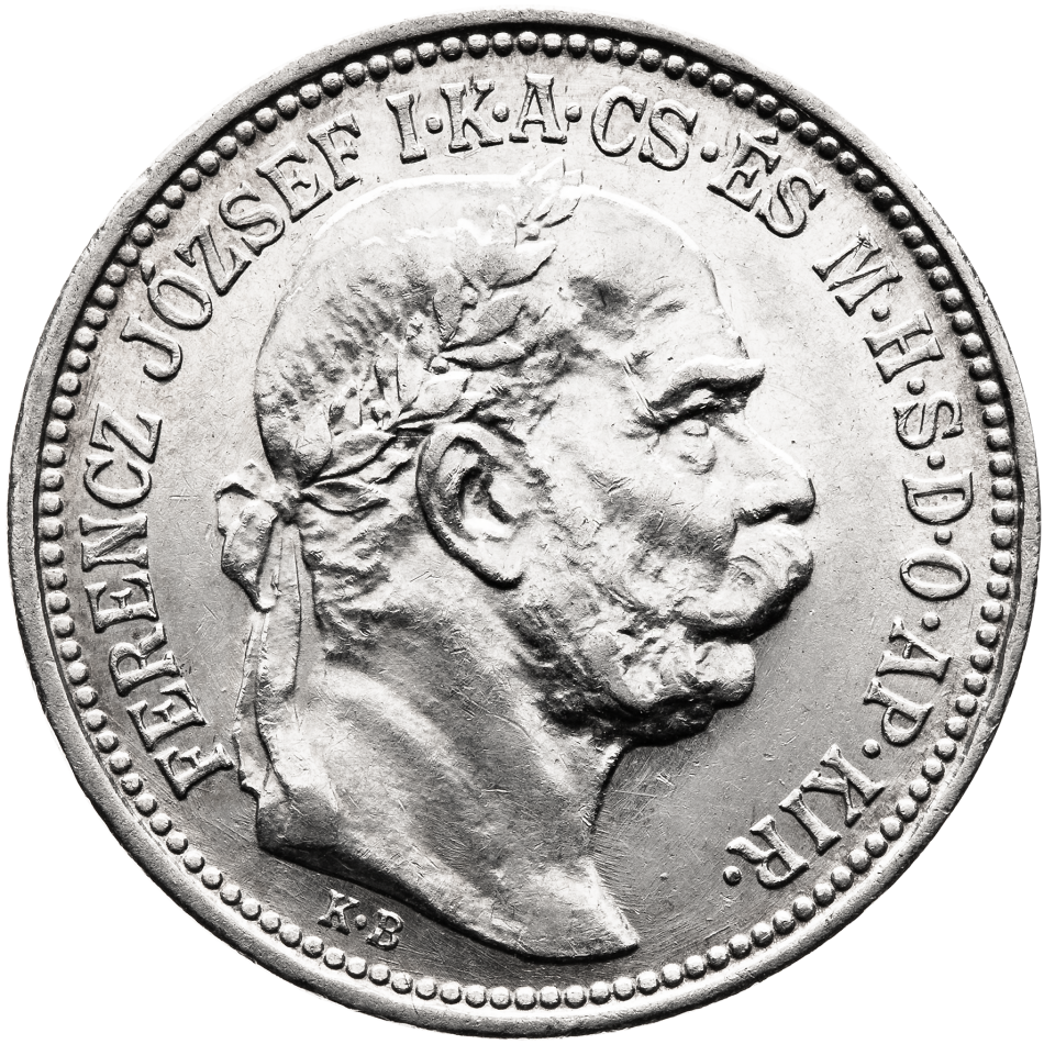 Stříbrná mince 1 koruna 1914 KB