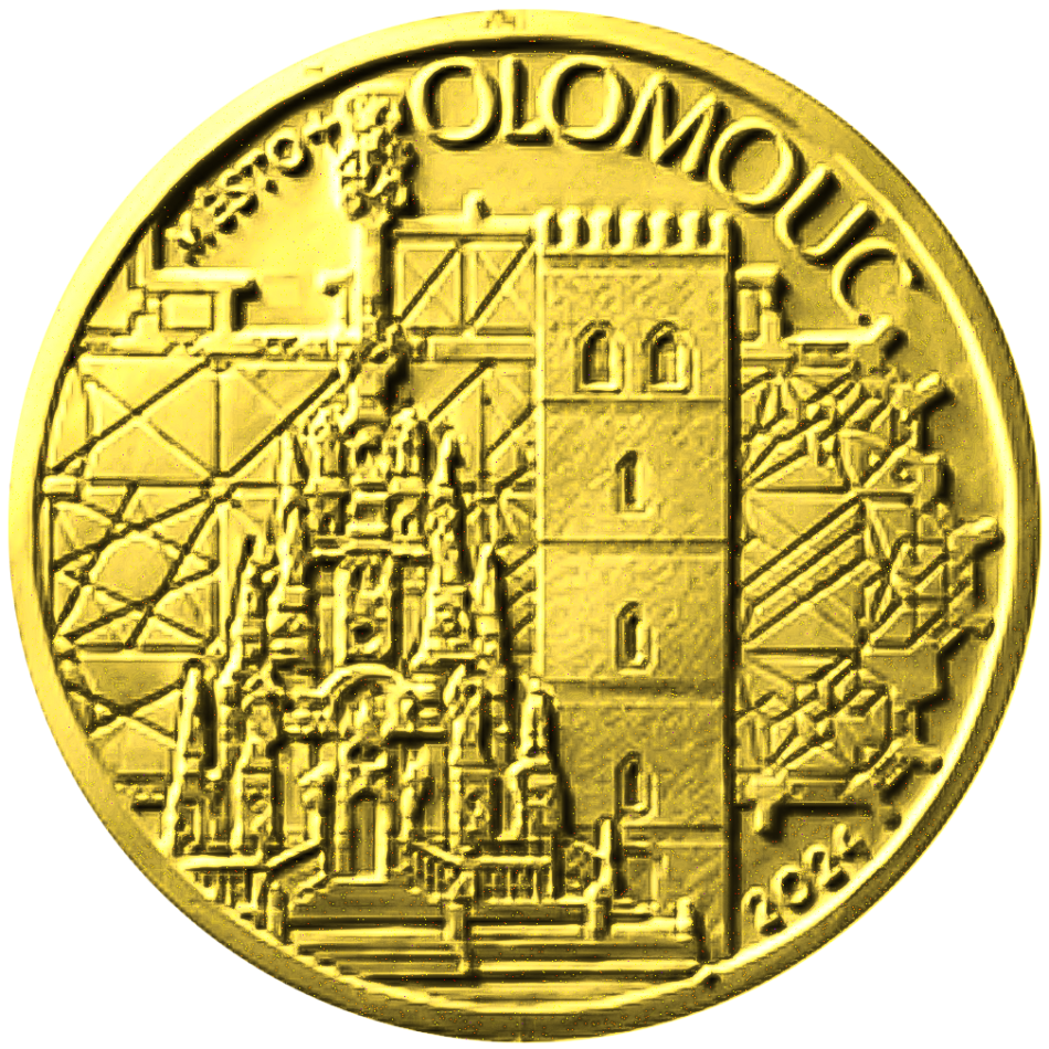 Pamětní zlatá mince 5000 Kč 2024 Město Olomouc