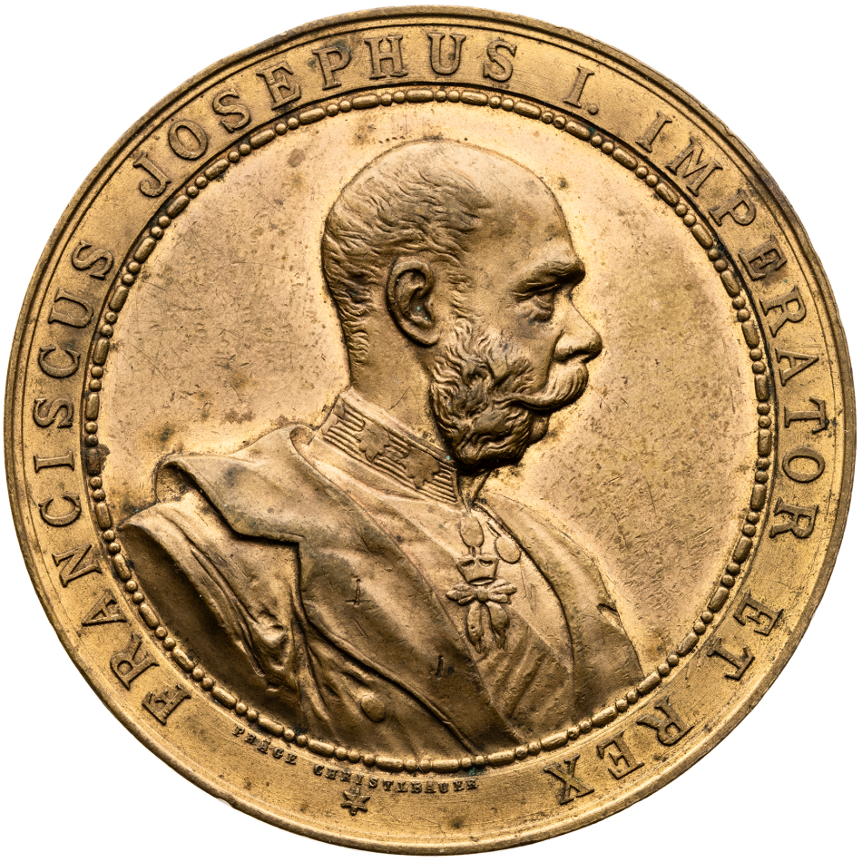 Mosazná medaile Františka Josefa I. - Návštěva císaře v Brně 1892