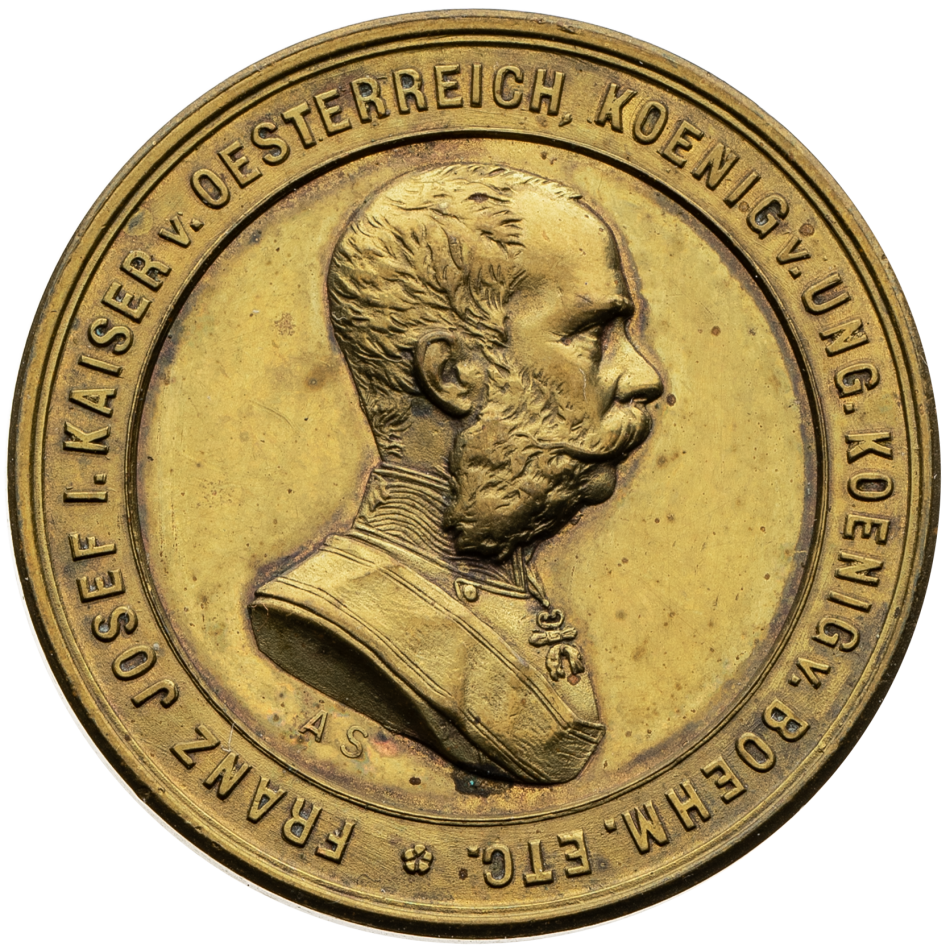 Mosazná medaile Františka Josefa I. - Světová výstava ve Vídni 1873