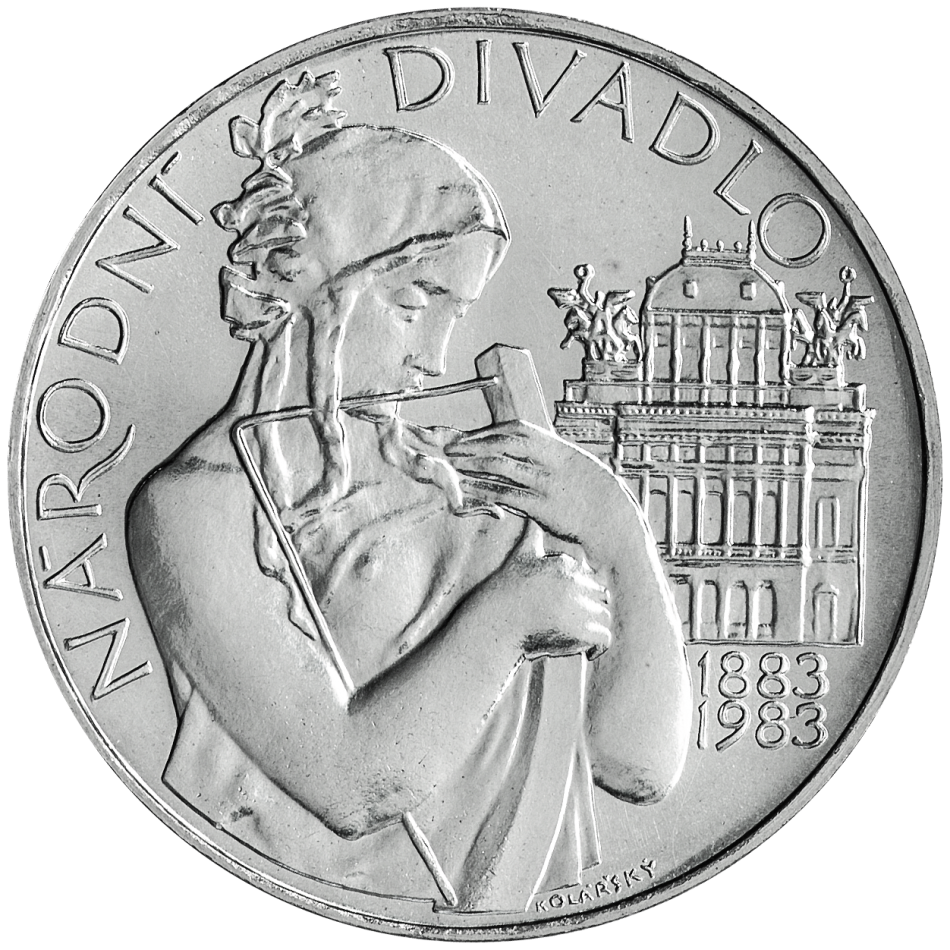 Pamětní stříbrná mince 500 Kčs 100. výročí otevření Národního divadla 1983