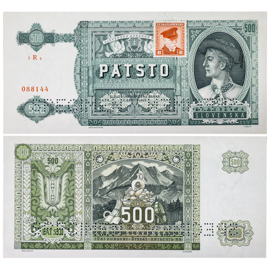 500 korun 1941 (kolek 1945) - perforovaná -