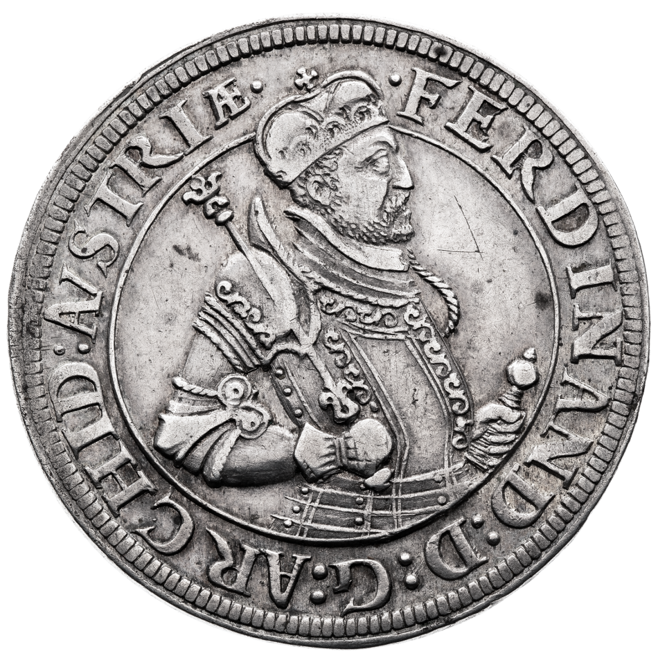 Stříbrná mince Tolar - Arcivévoda Ferdinand Tyrolský 1564 - 1595