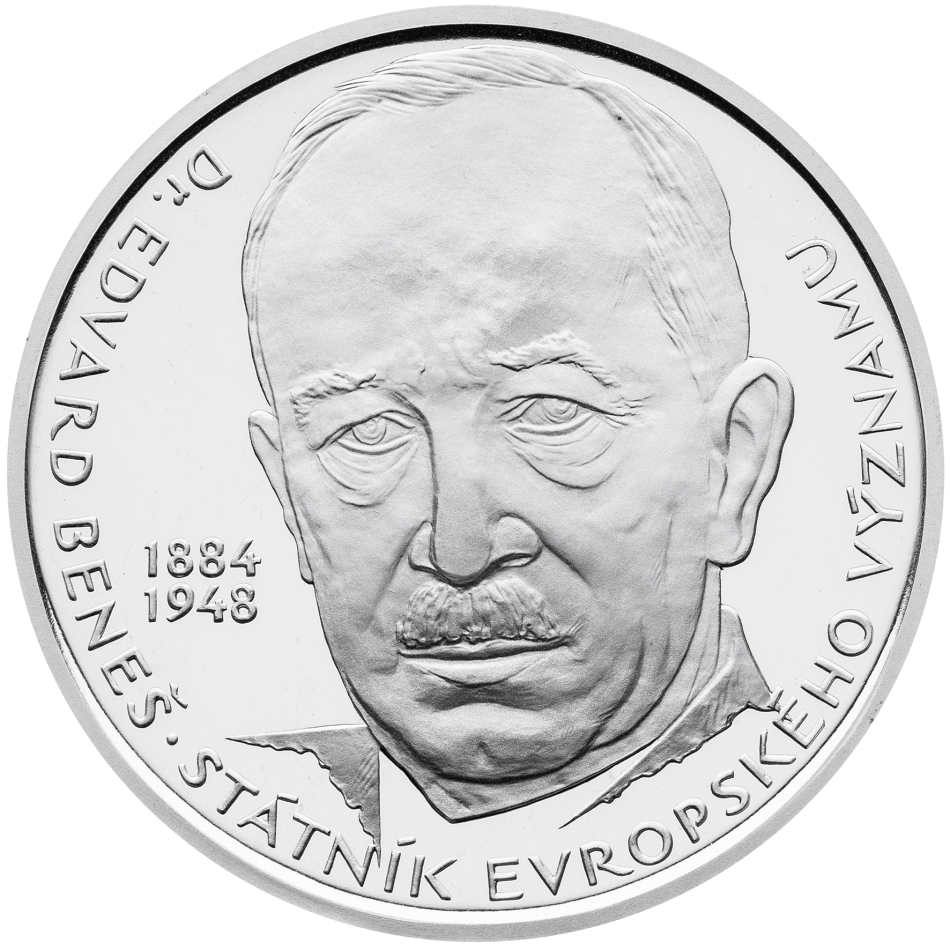 Stříbrná pamětní medaile, prezident Dr. Edvard Beneš 1999 Proof