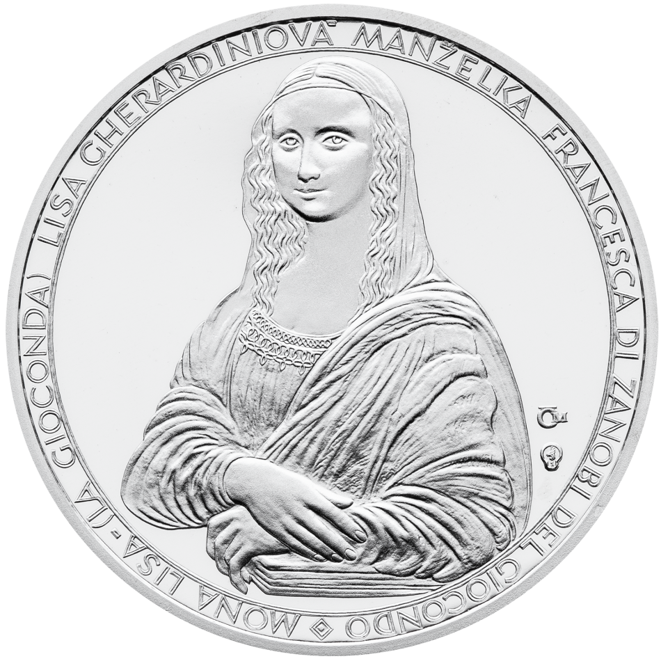 Stříbrná pamětní medaile Leonardo da Vinci Mona Lisa 2002 Proof
