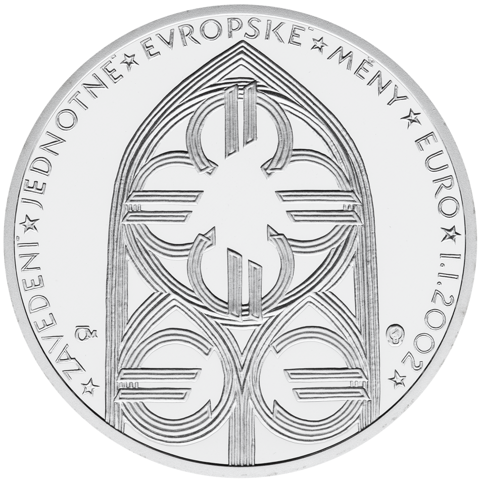 Stříbrná pamětí medaile k zavedení Euro měny 2002 Proof