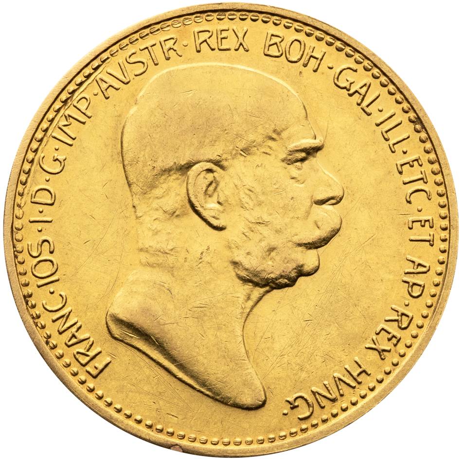 Zlatá mince Rakousko Uhersko, 20 Korona 1908 20 Korun 1908 jubilejní, František Josef I.