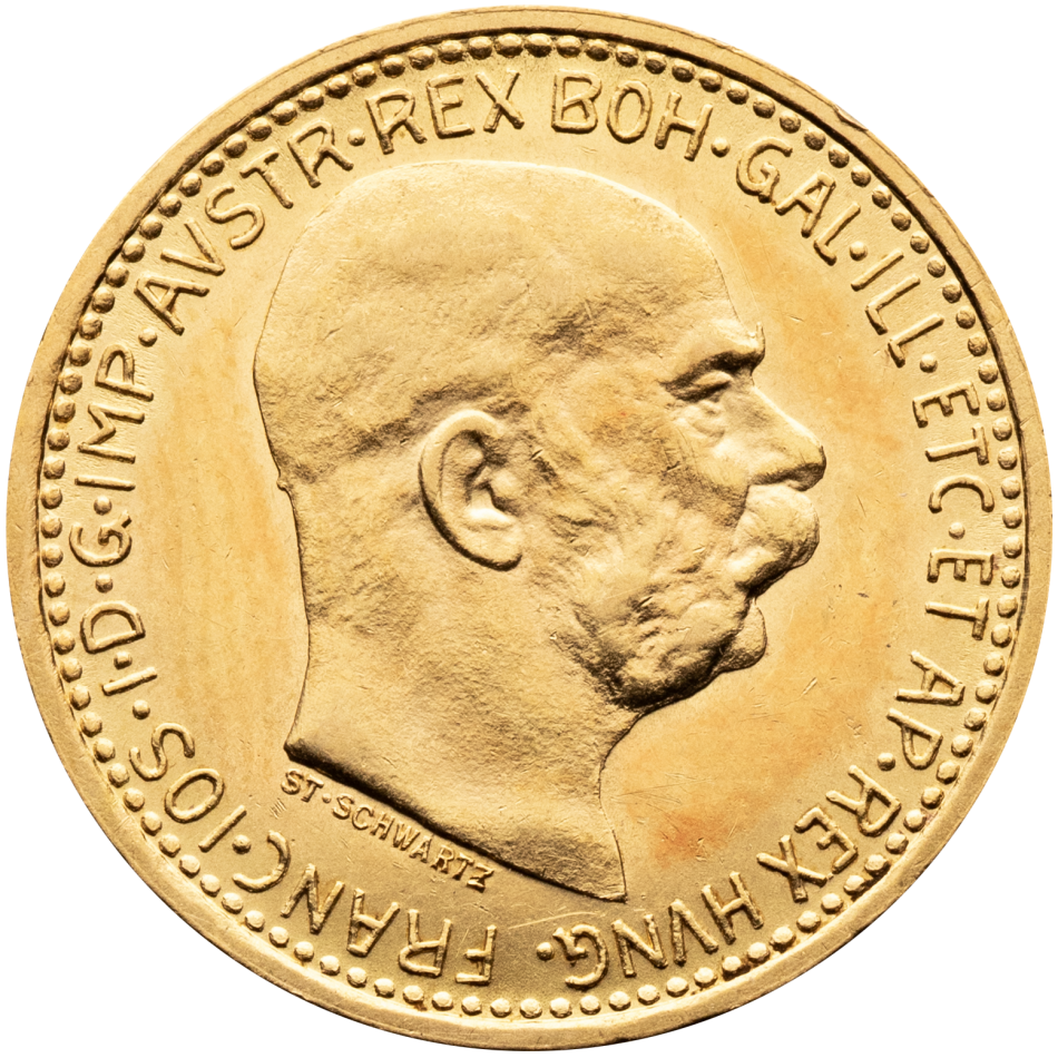 Zlatá mince 10 korun 1911
