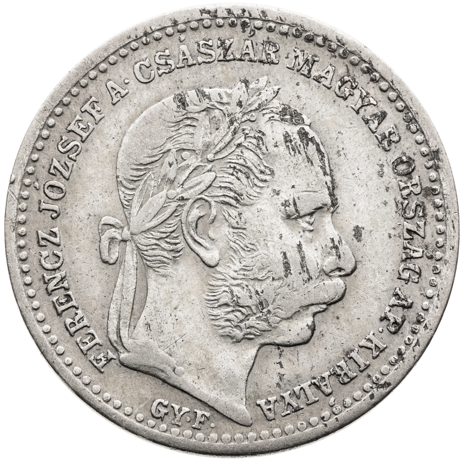 Stříbrná mince 20 krejcar 1869 GY.F – František Josef I.