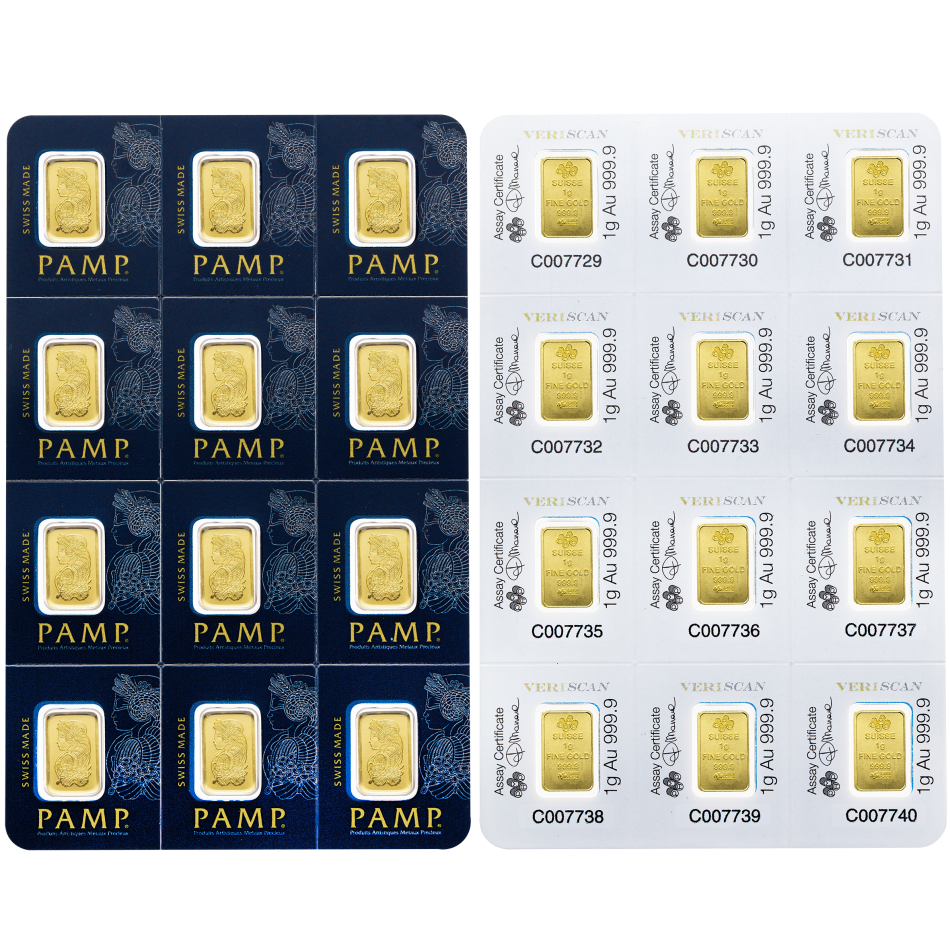 Investiční zlatý slitek PAMP Suisse Multigram – 12 × 1 g Au 999,9