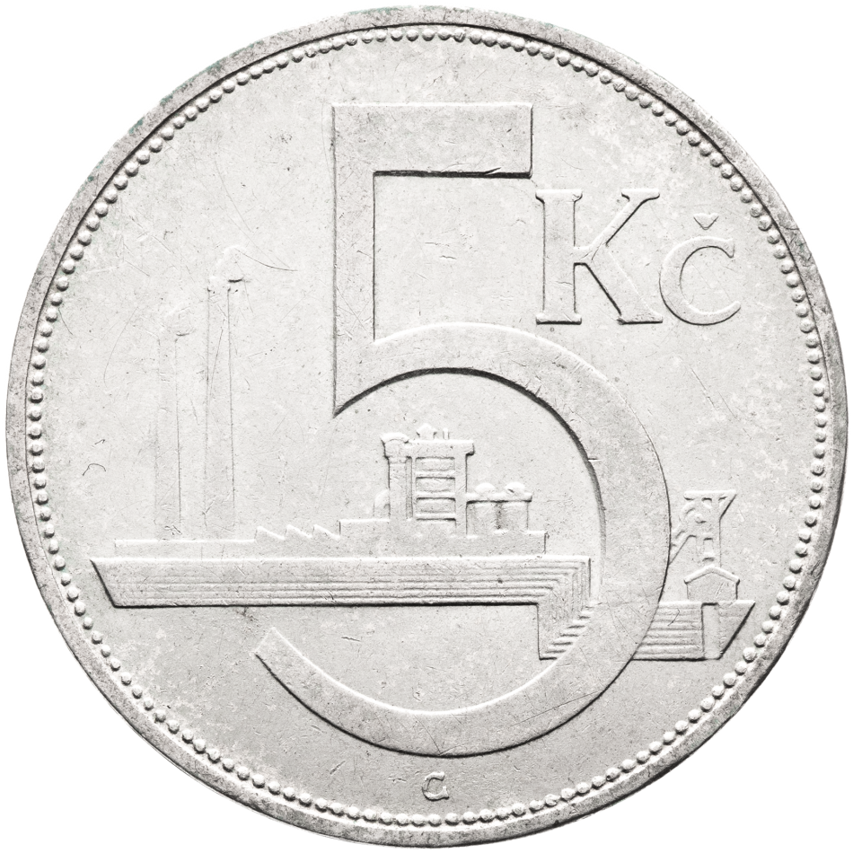 Stříbrná mince 5 korun 1931