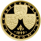 Zlatá mince 2.500 Kč Právní dokumenty 1998 - 1999