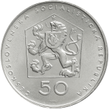 Pamětní stříbrná mince 50 Kčs 50. výročí založení KSČ 1971