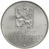 100 Kčs 150. výročí provozu koněspřežné železnice České Budějovice - Linec 1982