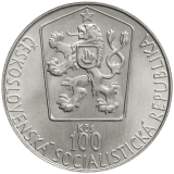 Pamětní stříbrná mince 100 Kčs Mistrovství světa v ledním hokeji 1985