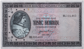 1000 korun bez data (1945) - perforovaná -