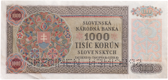 1000 korun 1940 (kolek 1945) - perforovaná -