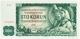 Bankovka 100 korun 1961 - série X