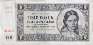 Bankovka 1000 korun 1945