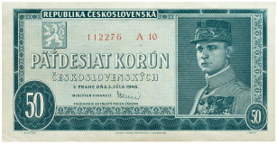 Československá bankovka 50 korun 1948 - perforovaná -