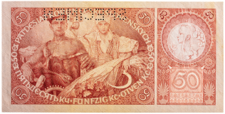 50 korun 1929 - série Xb - perforovaná -