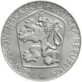 Pamětní stříbrná mince 25 Kčs Dvacáté výročí osvobození Československa 1965