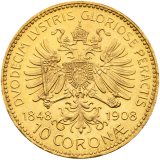 Zlatá mince 10 korun 1908 jubilejní