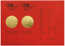 Zlatá mince 5000 Kč 2022 Litoměřice - certifikát