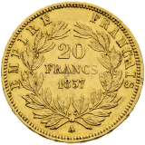 Zlatá mince 20 Frank 1857 Napoléon III.