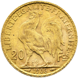 Zlatá mince 20 Frank 1906