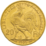 Zlatá mince 20 Frank 1905