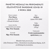 Morový 2 tolar - Covid-19 2020 - certifikát