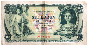 Československá bankovka 100 korun 1931 - neperforovaná