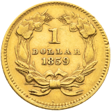 Zlatá mince 1 Dollar 1859 - Large Indian Head, Typ 3