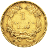 Zlatá mince 1 Dollar 1855 - Small Indian Head, Typ 2