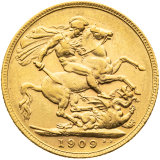 Zlatá mince Gold Sovereign 1909 - Edward VII.