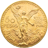 Zlatá mince 50 Pesos 1947