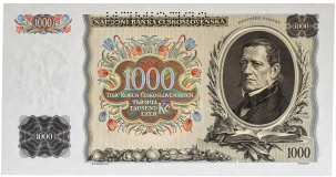 Československá bankovka 1000 korun 1934 - perforovaná -