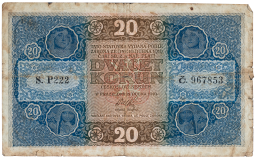 Československá státovka 20 korun 1919