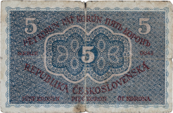 Československá státovka 5 korun 1919 - série 0048