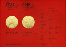Zlatá mince 5000 Kč 2023 Město Hradec Králové - certifikát