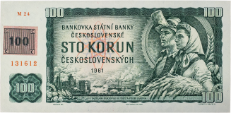 100 Kč 1961 - kolek 1993