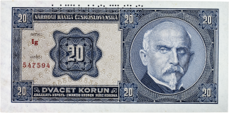 Československá bankovka 20 korun 1926