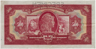 Československá bankovka 500 korun 1929 - série G - perforovaná -