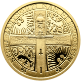 Zlatá pamětní medaile s motivem Svatého Václava 2017 Proof