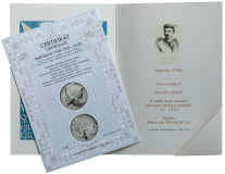 Mosazná medaile - 100. Výročí narození Miroslava Tyrše 1932/2020, certifikace NGC MS 69.