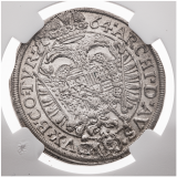 Stříbrná mince XV. Krejcar 1664 - Vídeň - Leopold I. NGC AU 58