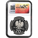 Stříbrná mince 20 złotych Mikołaj Kopernik 1995 proof, certifikace NGC PF 69 ULTRA CAMEO.
