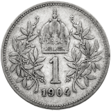Stříbrná mince 1 koruna 1904